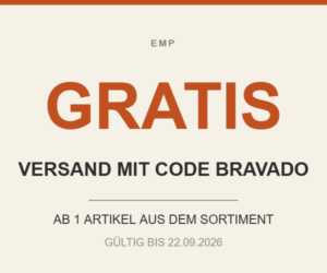 Aktionsgrafik – Gratis Versand bei EMP mit dem Code BRAVADO, gültig bis 22.09.2026