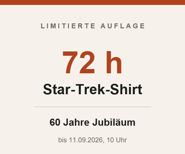 Aktionsgrafik – limitiertes Star-Trek-Shirt zum 60. Jubiläum bei EMP, bestellbar bis 11.09.2026 10 Uhr