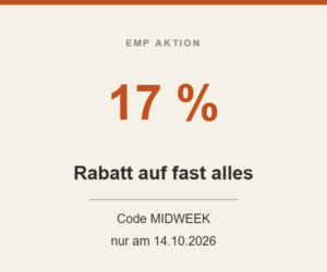 17 % Rabatt bei EMP am 14. Oktober – Code MIDWEEK