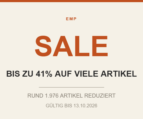 Aktionsgrafik – EMP Sale, rund 1.976 Artikel reduziert, bis zu 41 % Rabatt, gültig bis 13.10.2026